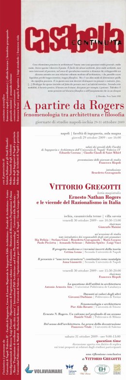 LECTIO MAGISTRALIS VITTORIO GREGOTTI